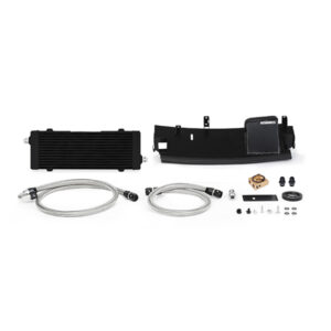 Mishimoto MMOC-RS-16TBK bar-and-plate oil cooler kit for the 2016-2018 Ford Focus RS in Stealth Black