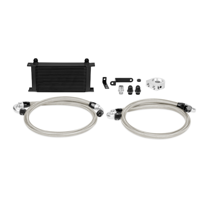 Mishimoto oil cooler kit thermal reflective wrap shielding oil lines from exhaust heat