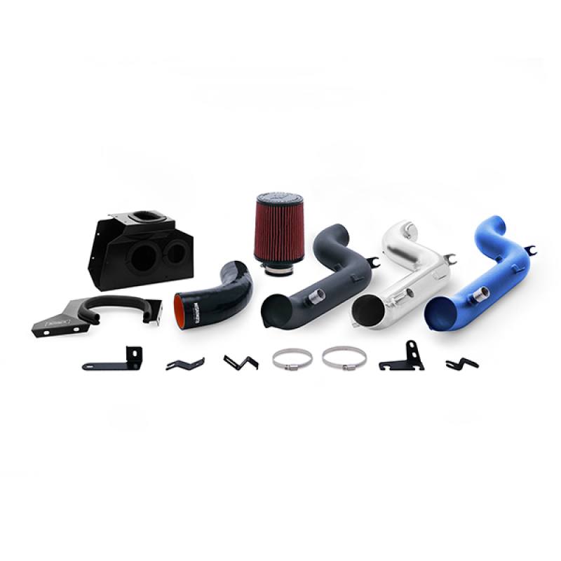 Mishimoto airbox with red high-flow oiled cotton air filter for Ford Focus RS intake system