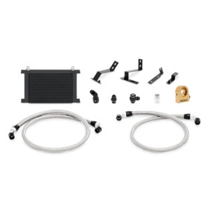 Mishimoto MMOC-CAM8-16TBK 25-row stacked-plate oil cooler kit in Stealth Black for Chevrolet Camaro