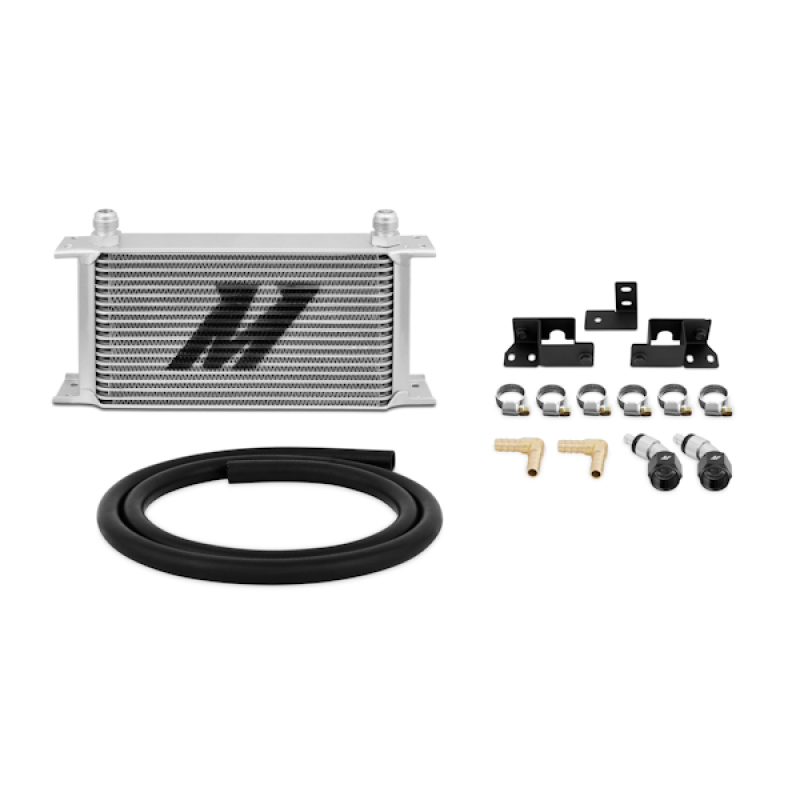 Mishimoto transmission cooler in silver finish for JK-generation Wrangler