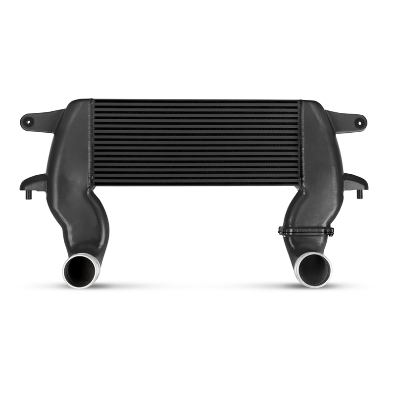 Mishimoto high-mount intercooler relocated to the upper grille of a 2021+ Ford Bronco for improved airflow