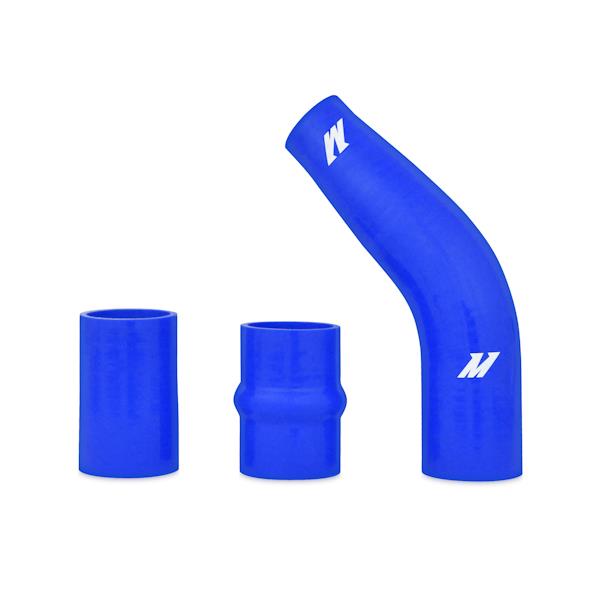 Polished mandrel-bent aluminum pipes from Mishimoto's Lancer Evolution X intercooler pipe kit