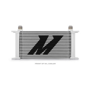 Mishimoto MMOC-19 19-row bar-and-plate universal oil cooler in silver anodized finish
