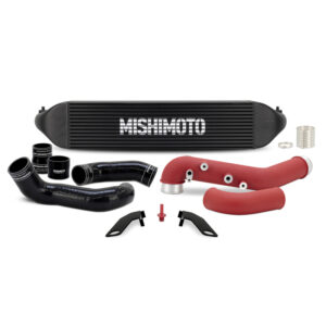 Mishimoto Performance Intercooler Kit MMINT-CTR-23KBKRD with black core and red aluminum piping