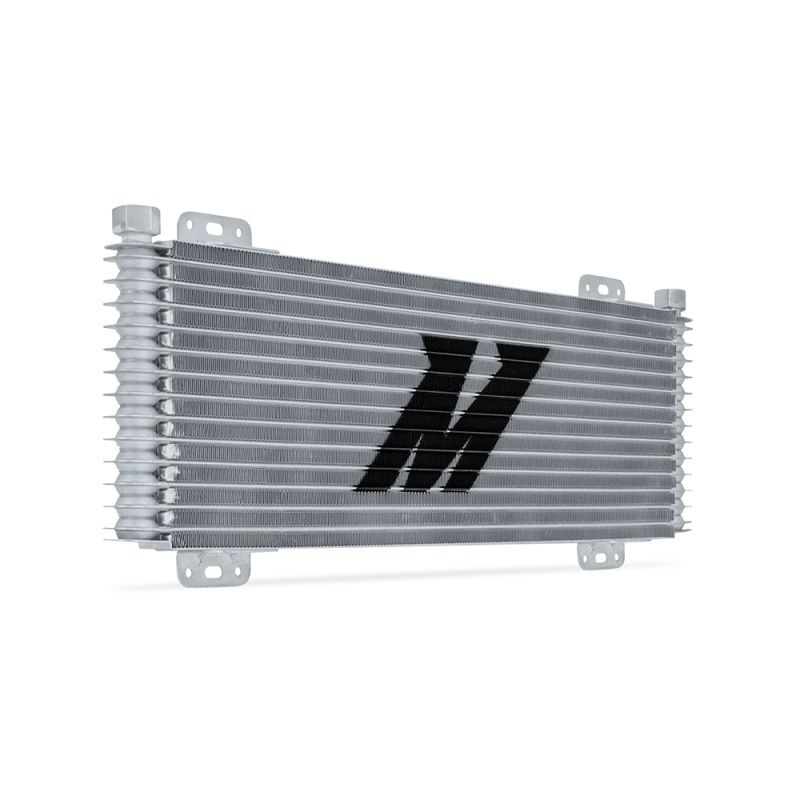 Mishimoto 13-row stacked plate cooler side profile showing compact core design