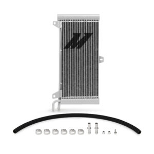 Mishimoto MMTC-RAM-94SL silver transmission cooler for Dodge Ram 5.9L Cummins 1994-2002