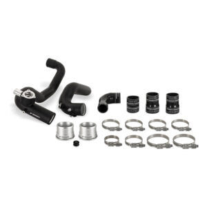 Mishimoto MMICP-BR23-21MWBK aluminum intercooler pipe kit in wrinkle black for Ford Bronco 2.3L EcoBoost