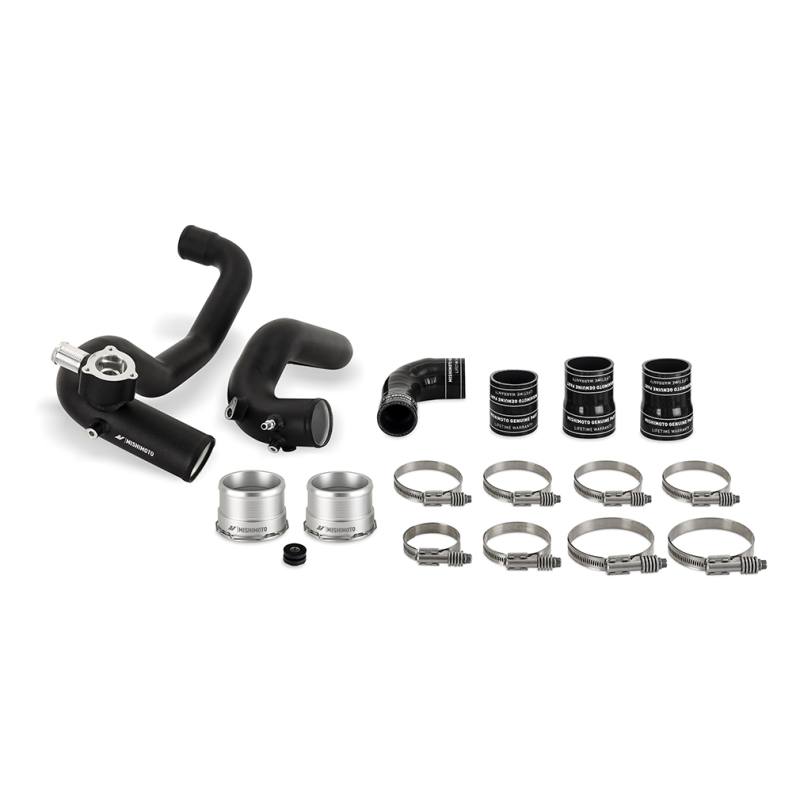 Mishimoto MMICP-BR23-21MWBK aluminum intercooler pipe kit in wrinkle black for Ford Bronco 2.3L EcoBoost