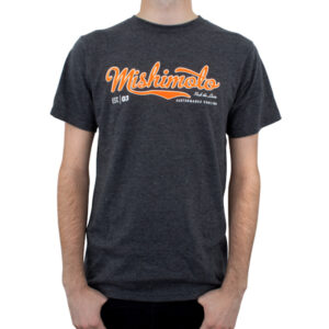 Mishimoto Men's Athletic Script T-Shirt in Gray, part number MMAPL-SCRIPT-GYL, genuine Mishimoto apparel