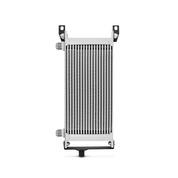 Mishimoto 19-row bar-and-plate oil cooler core with anodized silver finish