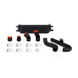 Mishimoto MMINT-MUS4-15KWBK black bar-and-plate performance intercooler for 2015-2023 Ford Mustang EcoBoost