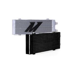 Mishimoto MMOC-DP-MBK dual pass bar-and-plate oil cooler in stealth black finish