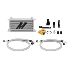 Mishimoto 19-row oil cooler kit mounted in front grille of Honda S2000 AP1/AP2