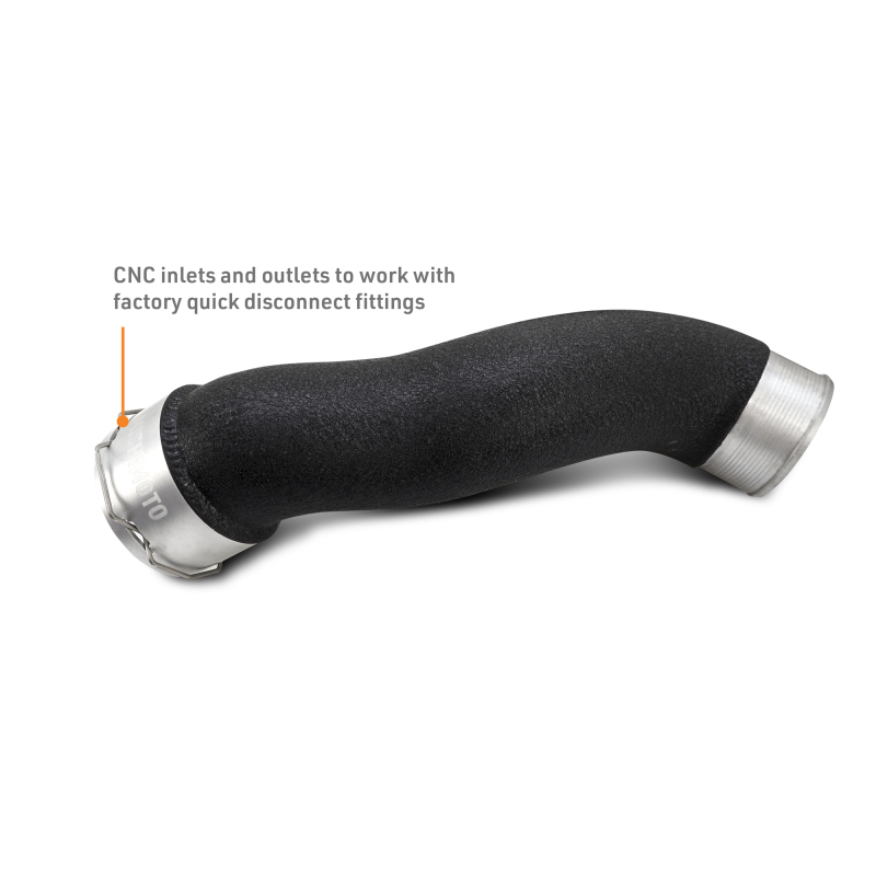 DuraCore silicone couplers and worm-gear clamps included with Mishimoto intercooler kit