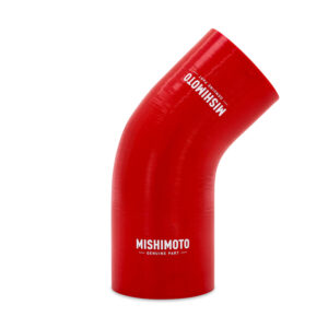 Mishimoto 45-Degree Silicone Transition Coupler in red, 2.50-in to 2.75-in, part number MMCP-R45-25275RD