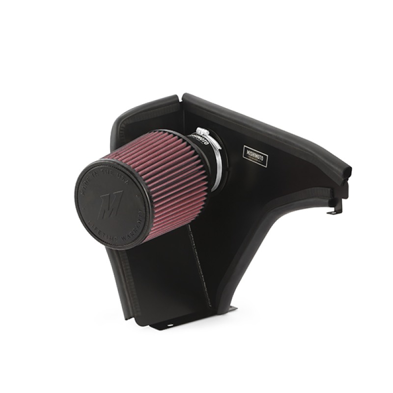 Complete Mishimoto E46 330i cold air intake kit components laid out before installation