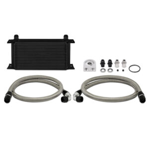 Mishimoto Universal 19-Row Oil Cooler Kit MMOC-ULBK in black with bar-and-plate core