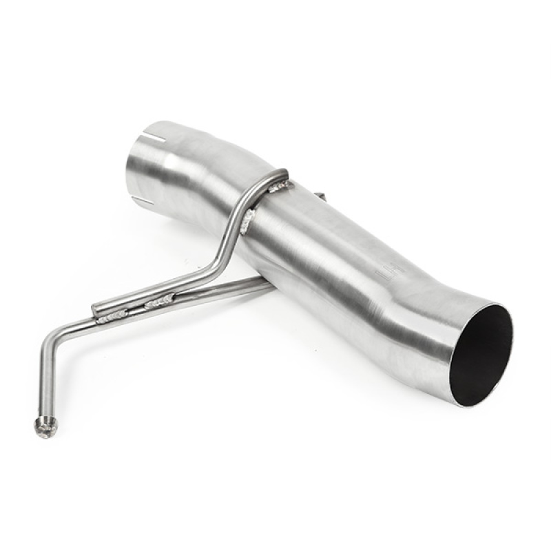 Mishimoto Race Axleback exhaust kit components including front pipes and muffler delete pipes
