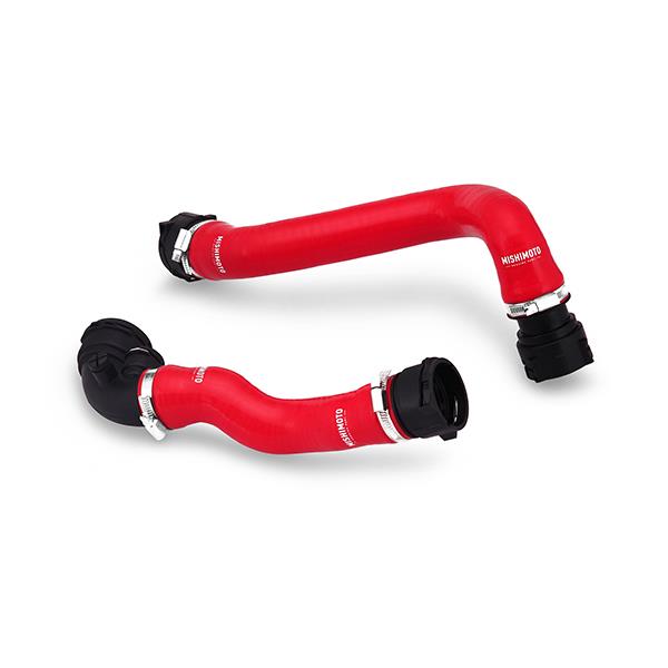 Mishimoto silicone hose kit showing worm-gear clamps and temperature sensor O-ring