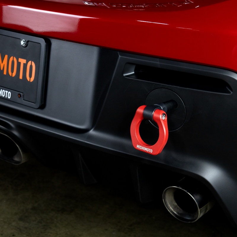 Sleek black finish of Mishimoto Racing Tow Hook