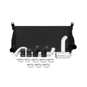 Mishimoto MMINT-DMAX-02KBK black intercooler kit for 6.6L Duramax with bar-and-plate core