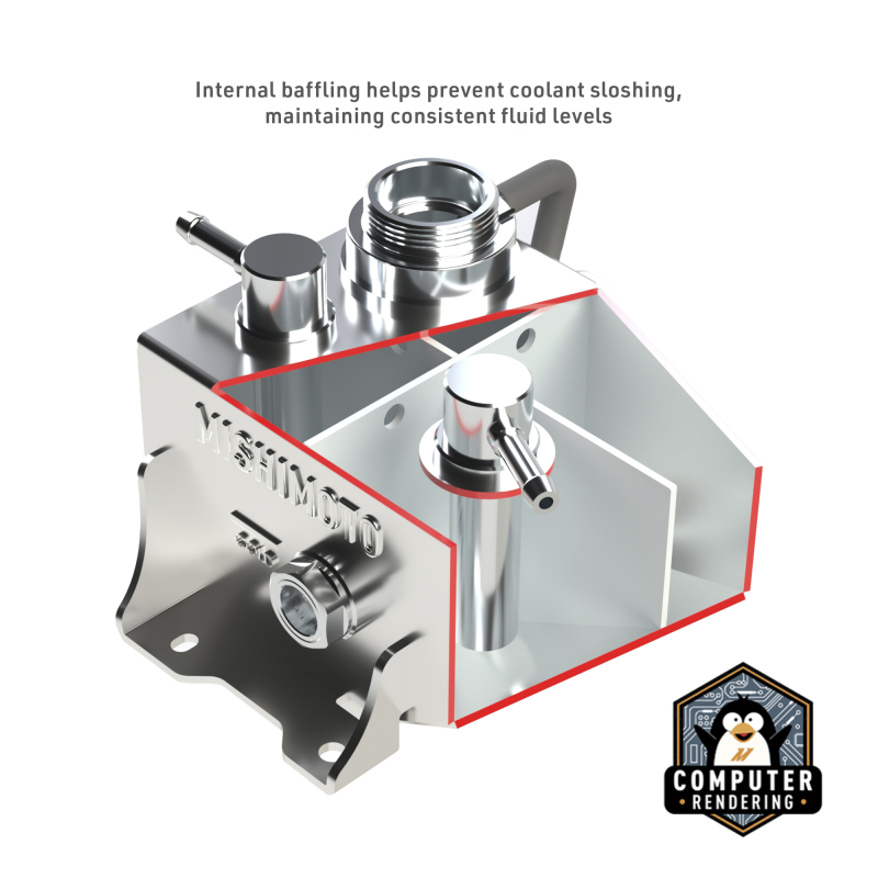 Polished aluminum coolant expansion tank for 2024 Mustang GT