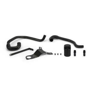 Mishimoto BMW N20/N26 Baffled Oil Catch Can Kit in black anodized 6061-T6 billet aluminum
