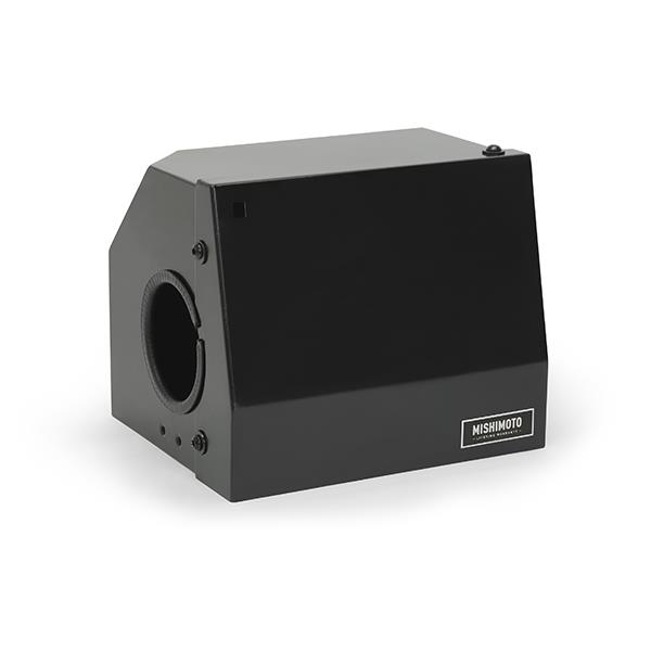 CNC-machined aluminum MAF housing with venturi-style inlet on Mishimoto intake