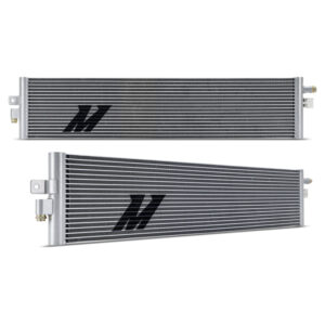 Mishimoto MMTC-T1-19 silver transmission cooler for Chevy Silverado 1500 2019-2025