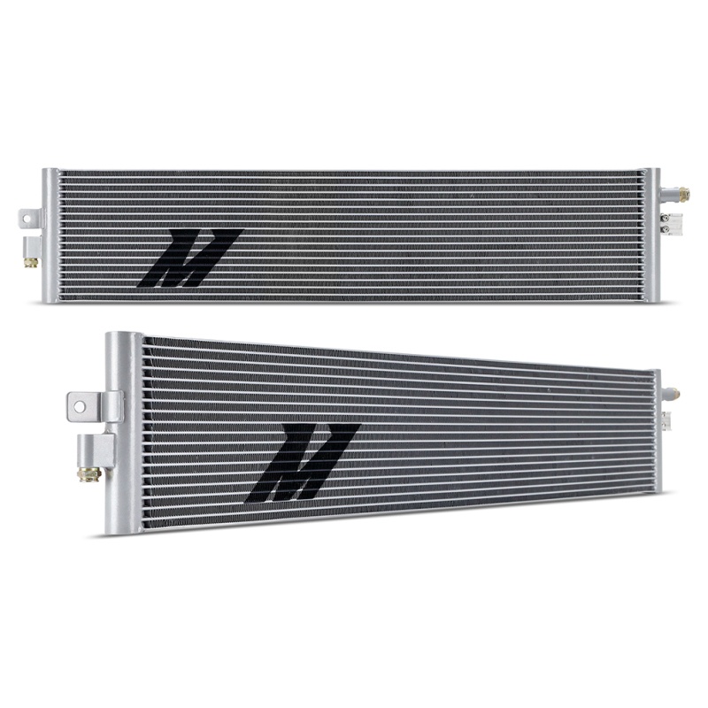 Mishimoto MMTC-T1-19 silver transmission cooler for Chevy Silverado 1500 2019-2025