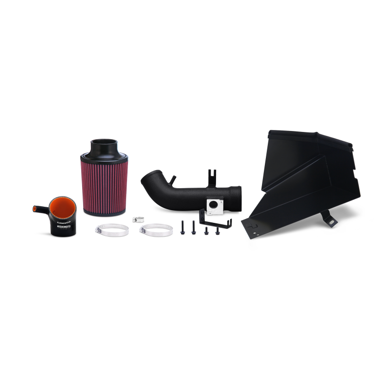 CNC-machined MAF housing on Mishimoto aluminum cold air intake pipe for Honda Civic Si