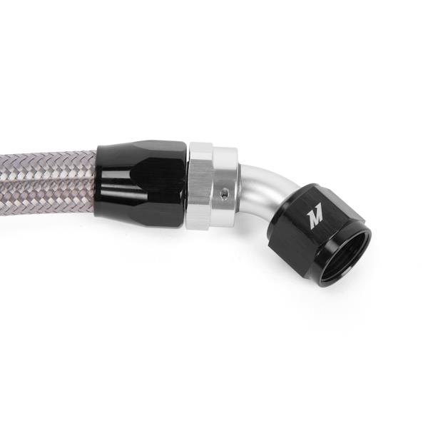 Stainless steel braided oil lines with -10AN fittings included in Mishimoto Evo oil cooler kit