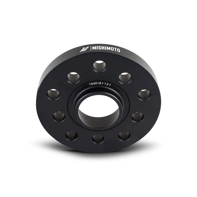 Black Mishimoto wheel and tire accessory spacer set, 5x100/5x112 fitment