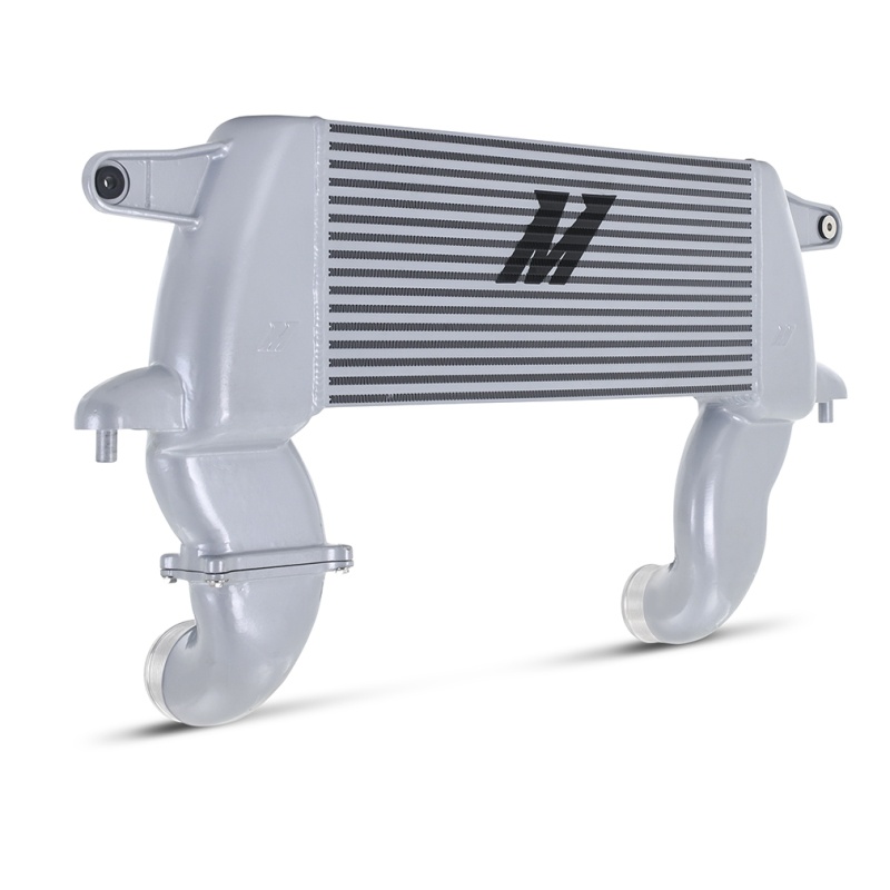 Black powder coated aluminum intercooler piping with DuraCore silicone boots on Bronco