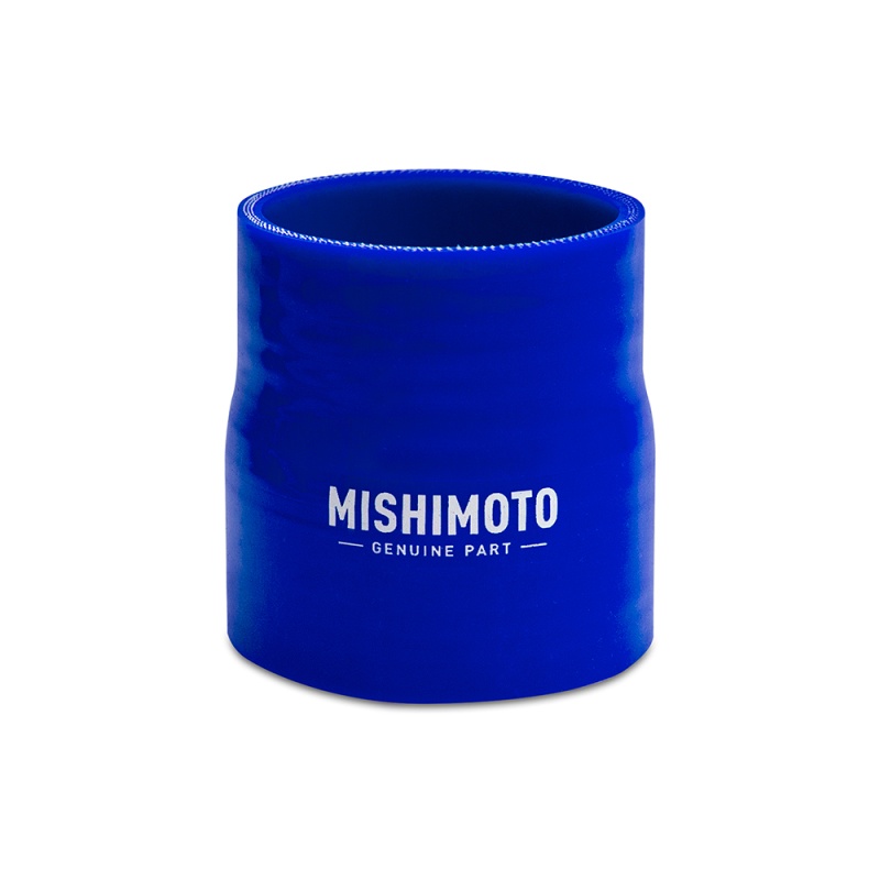 Blue silicone straight transition coupler showing 2.5 inch and 2.75 inch diameter ends