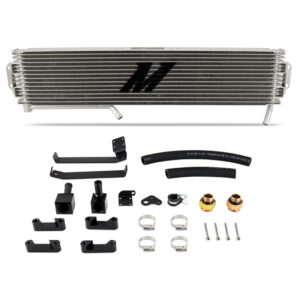 Mishimoto MMTC-DMAX-17SL silver transmission cooler for Chevrolet/GMC 6.6L Duramax L5P 2017-2019