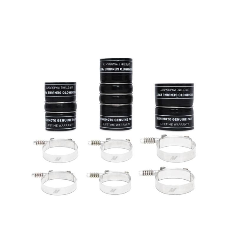 Mishimoto MMBK-DMAX-11HBK silicone boots included in the LML Duramax hot-side kit