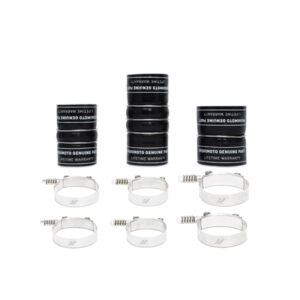 Mishimoto black silicone hot-side boot kit with DuraCore technology for 6.6L LML Duramax