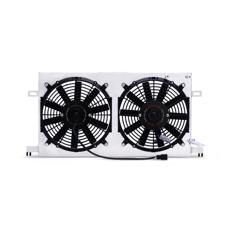 Mishimoto plug-n-play fan shroud showing prewired stock-style connectors for BRZ/FR-S/86 installation