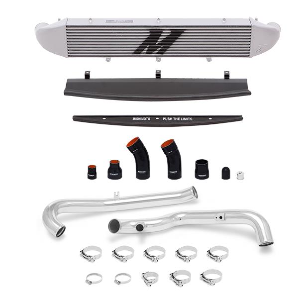 All-aluminum, TIG-welded Mishimoto intercooler for 2014-2016 Ford Fiesta ST engine bay