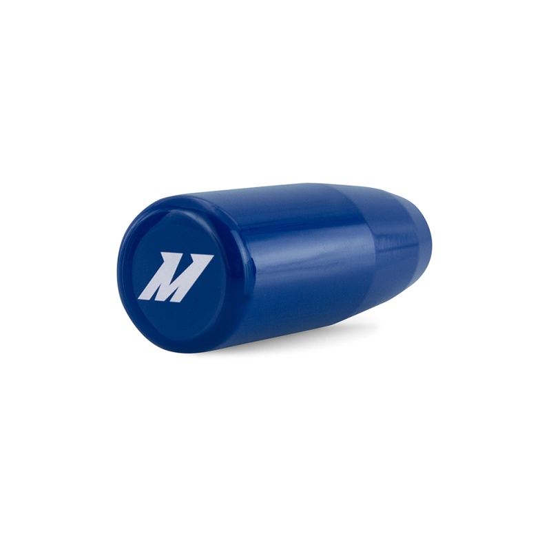 Stylish blue shift knob from Mishimoto enhancing vehicle interiors
