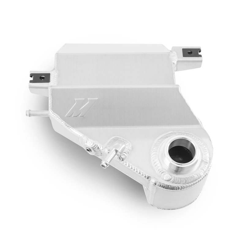 Mishimoto polished aluminum degas bottle with sight tube for Ford 6.0L Powerstroke cooling system