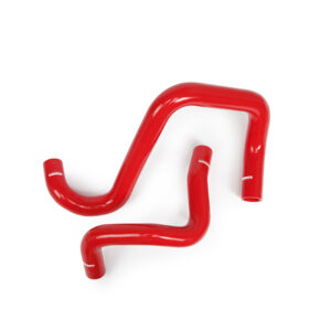 Mishimoto red silicone radiator hose kit for 2012-2018 Jeep Wrangler with worm-gear clamps