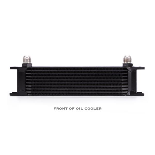 Mishimoto Universal 10-Row Oil Cooler Kit MMOC-UBK with black anodized bar-and-plate core