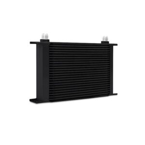 Mishimoto MMOC-25BK universal 25-row bar-and-plate oil cooler in black anodized finish