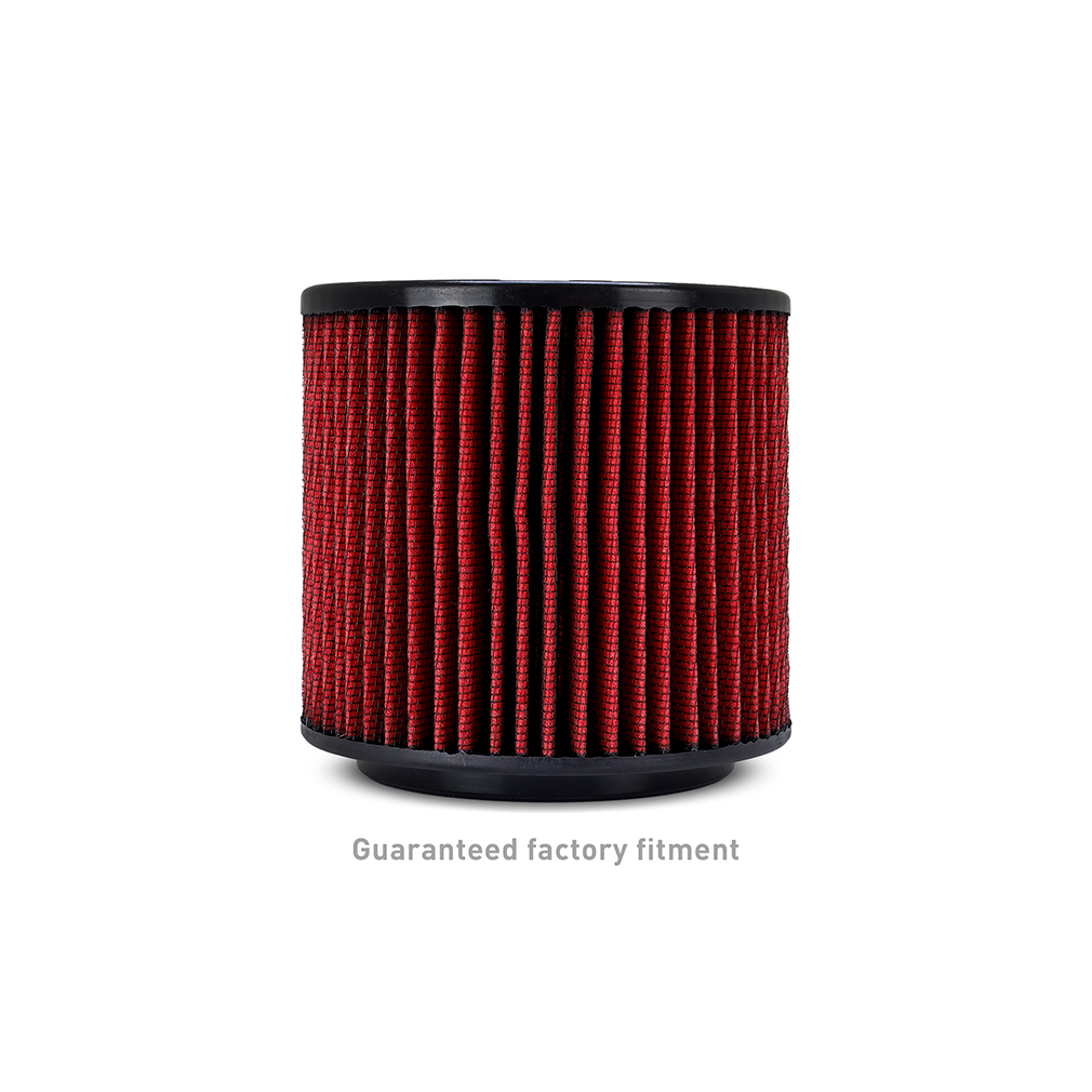 Close-up of Mishimoto washable air intake filter media for Ford Bronco EcoBoost engines