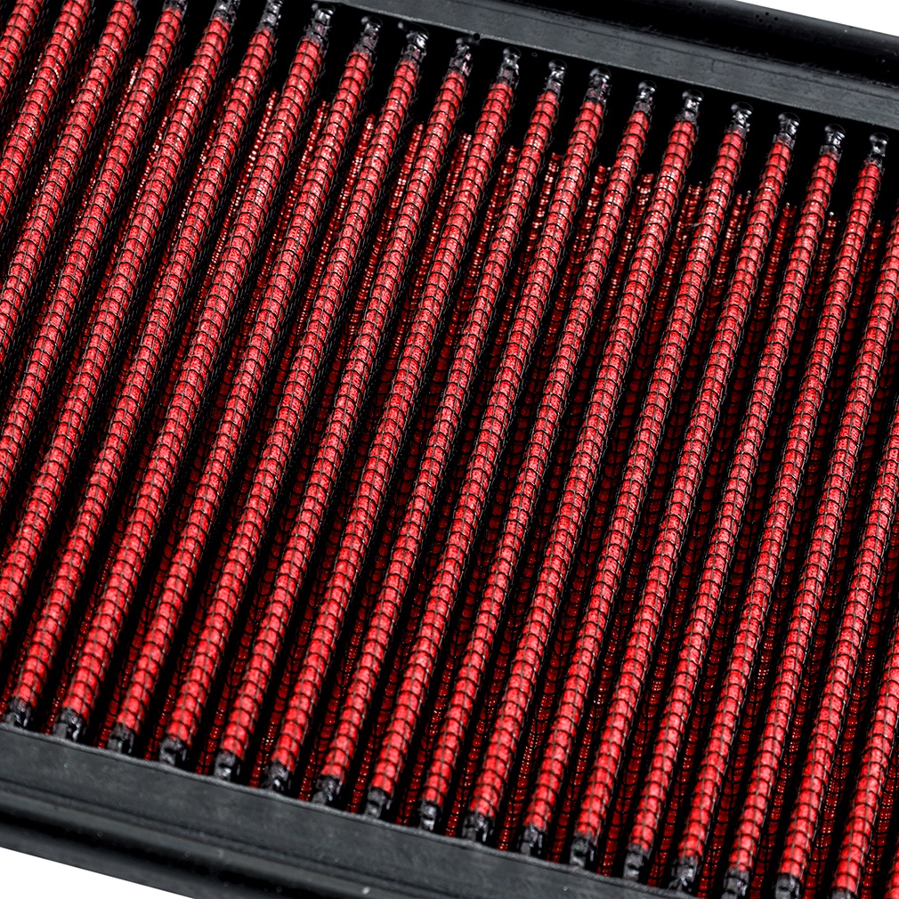 Mishimoto reusable air filter shown with included Do Not Throw Away service sticker