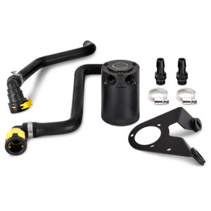 Mishimoto black anodized billet aluminum oil catch can for 2021+ Ford Bronco 2.7L EcoBoost