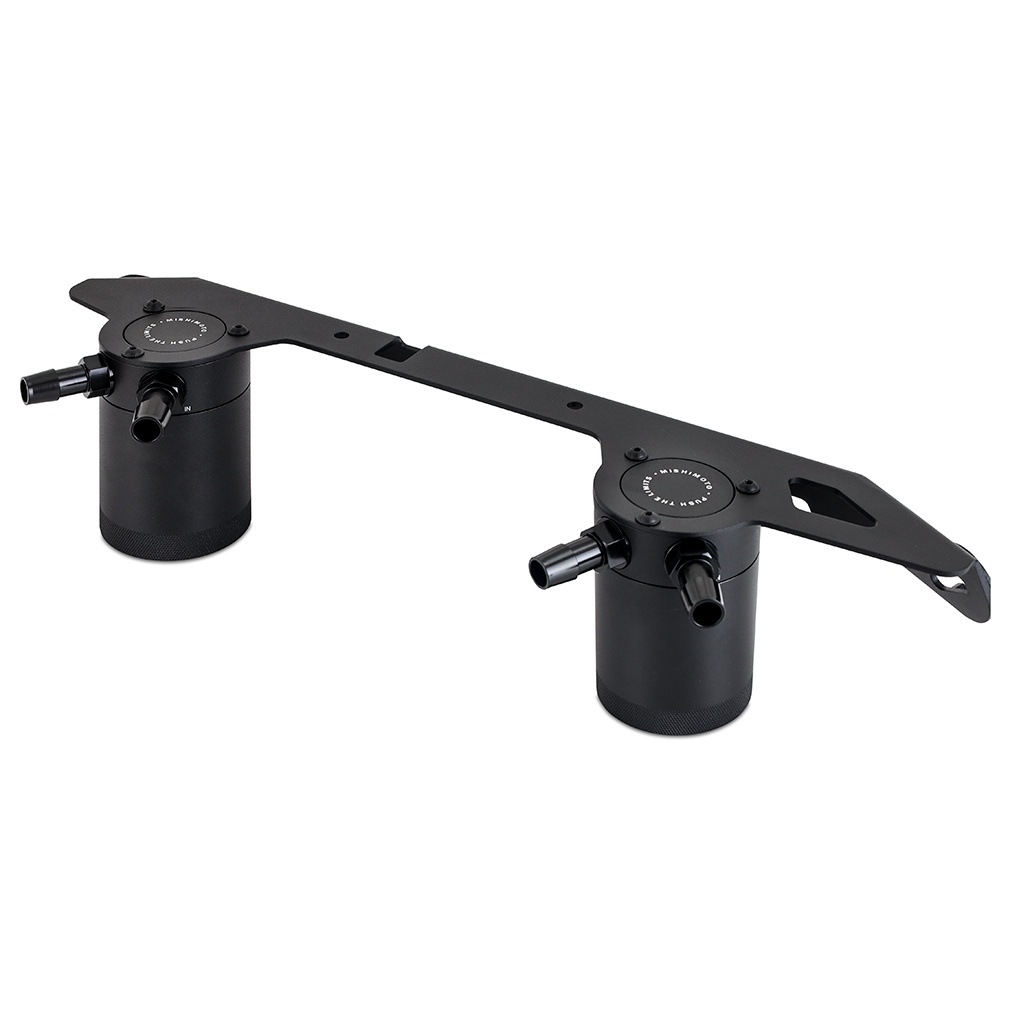 Mishimoto dual catch can system with 2.5mm-thick steel mounting bracket for Ford Bronco 2.7L
